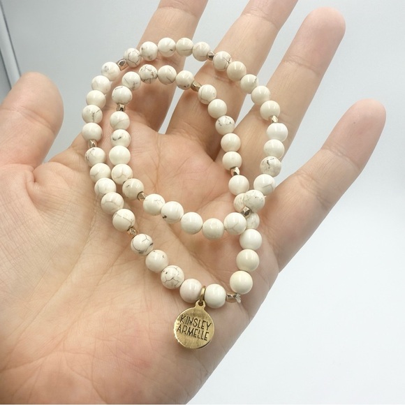 Kinsley Armelle Howlite Gem Beaded Stretch Necklace Wrap Bracelet - Picture 6 of 8